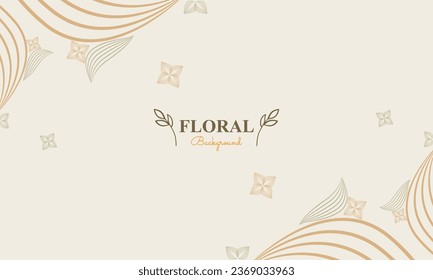 fondo floral con forma natural abstracta, adorno de hojas y flores en un diseño de color pastel suave