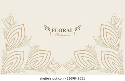 fondo floral con forma natural abstracta, adorno de hojas y flores en un diseño de color pastel suave