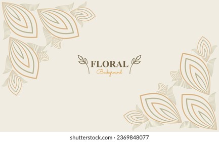 fondo floral con forma natural abstracta, adorno de hojas y flores en un diseño de color pastel suave