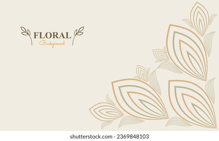 floral background with abstract natural shape, leaf and floral ornament in soft pastel color style design