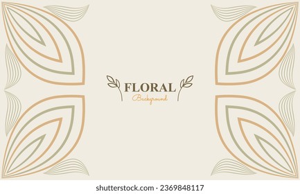 floral background with abstract natural shape, leaf and floral ornament in soft pastel color style design