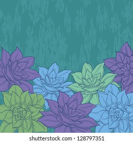 Floral background, abstract pattern with flowers narcissuses. Vector
