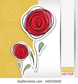Floral background with abstract roses - vector illustration