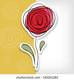 Floral background with abstract roses - vector illustration