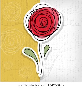Floral background with abstract roses - vector illustration