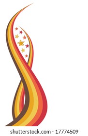 floral background, abstract waves and flowers, vector illustration