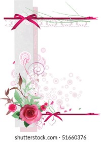 Floral background. All elements and textures are individual objects. Vector illustration scale to any size.