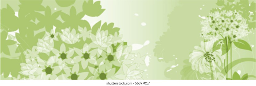 Floral background. All elements and textures are individual objects. Vector illustration scale to any size.