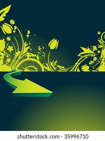 Floral background and arrow