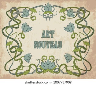 Floral background in art nouveau style, vector illustration