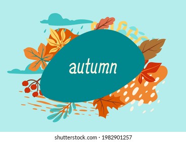 Floral background with autumn foliage. Illustration of falling leaves.