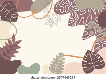 floral background for banner Abstract Botanical Frame