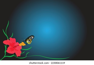 floral background with beautiful butterflies