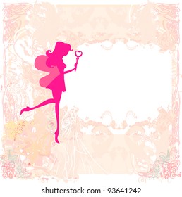 floral background with a beautiful fairy