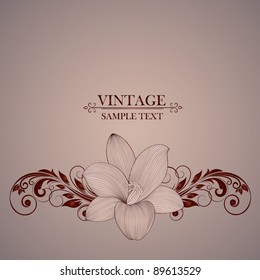 Fundo floral. Belo quadro com flores lírio. Elemento de design.
