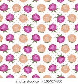 Floral background with beautiful roses and peony