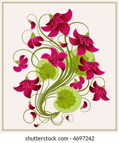 Fondo floral. Hermosa ilustración vectorial.