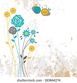 floral background, bee 