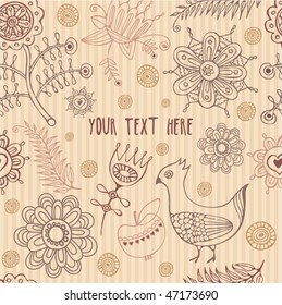  floral background with bird