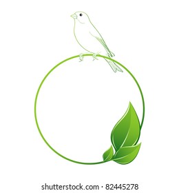Floral background with bird. Element for design.