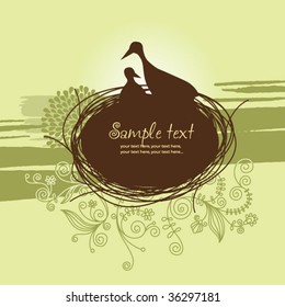 floral background with birds