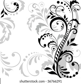 Floral background (black and white)