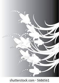 A floral background in black and white