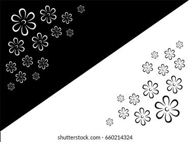 Floral background in black and white