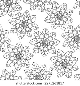 Floral background. Black and white background. Abstraction.