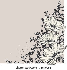 Blumenhintergrund mit blühenden Blumen