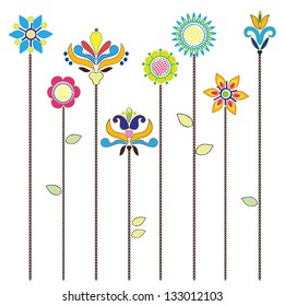 Floral background, blooming flowers - collection for designers