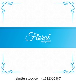 Floral background blue banner design