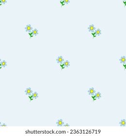 Floral background. Blue flower and leaf vector. Design for scarf, texture,fabric,clothing,wrapping, dress , woman fashion decoration.