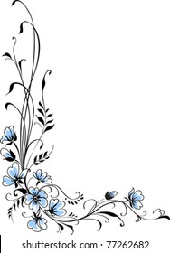 Floral background blue flower vector