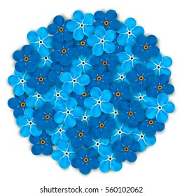 Floral background of blue blue forget-me-not