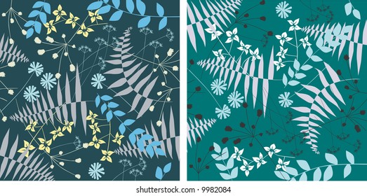 Floral Background, blue, green
