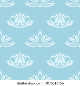 Floral background with   blue seamless pattern. Design for wallpapers and textile