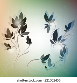 floral background, blue tones