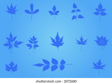 Floral background in blue - vector illustration