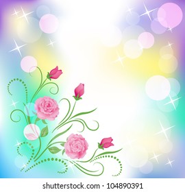 Floral background with boke
