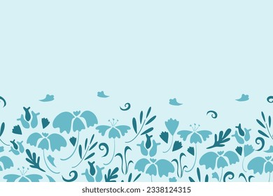 Floral background border frame. Doodle style flower background design for greeting card decoration Mother’s Day, Father’s Day, birthday card, anniversary. 