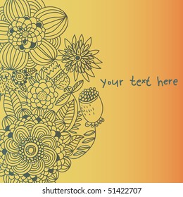 Floral background in bright summer colors