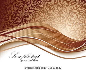 Floral background in brown color