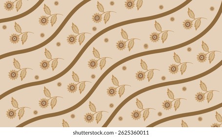 fundo floral com linhas castanhas