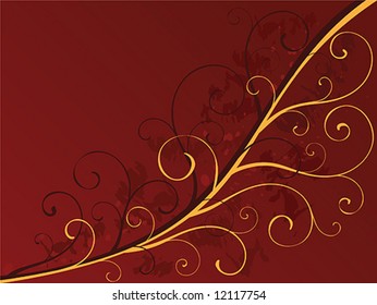 Floral background in brown tones
