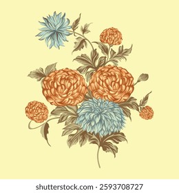 Floral background with bud element for design vector illustration