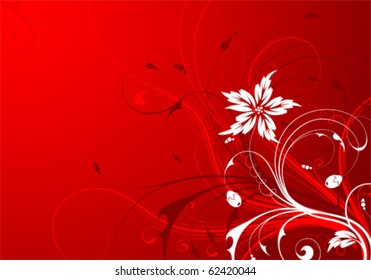 Floral background with bud, element for design, vector illustration