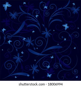 floral background with butterflies