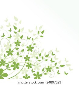 floral background with butterflies
