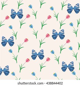 floral background with butterflies